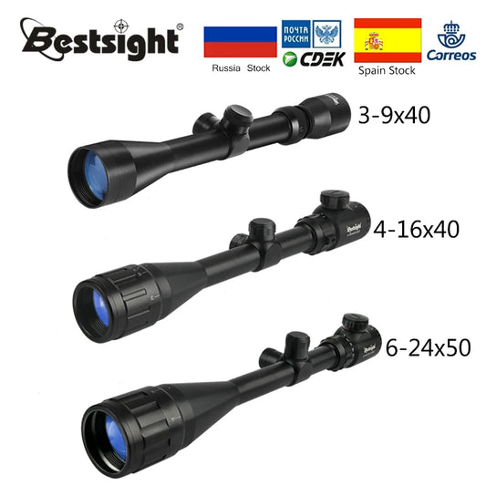 Bestsight 3-9x40 Hunting Scopes, 4-16x40 Optics Rifle Scopes, 6-24x50 Tactical Rifle Scope