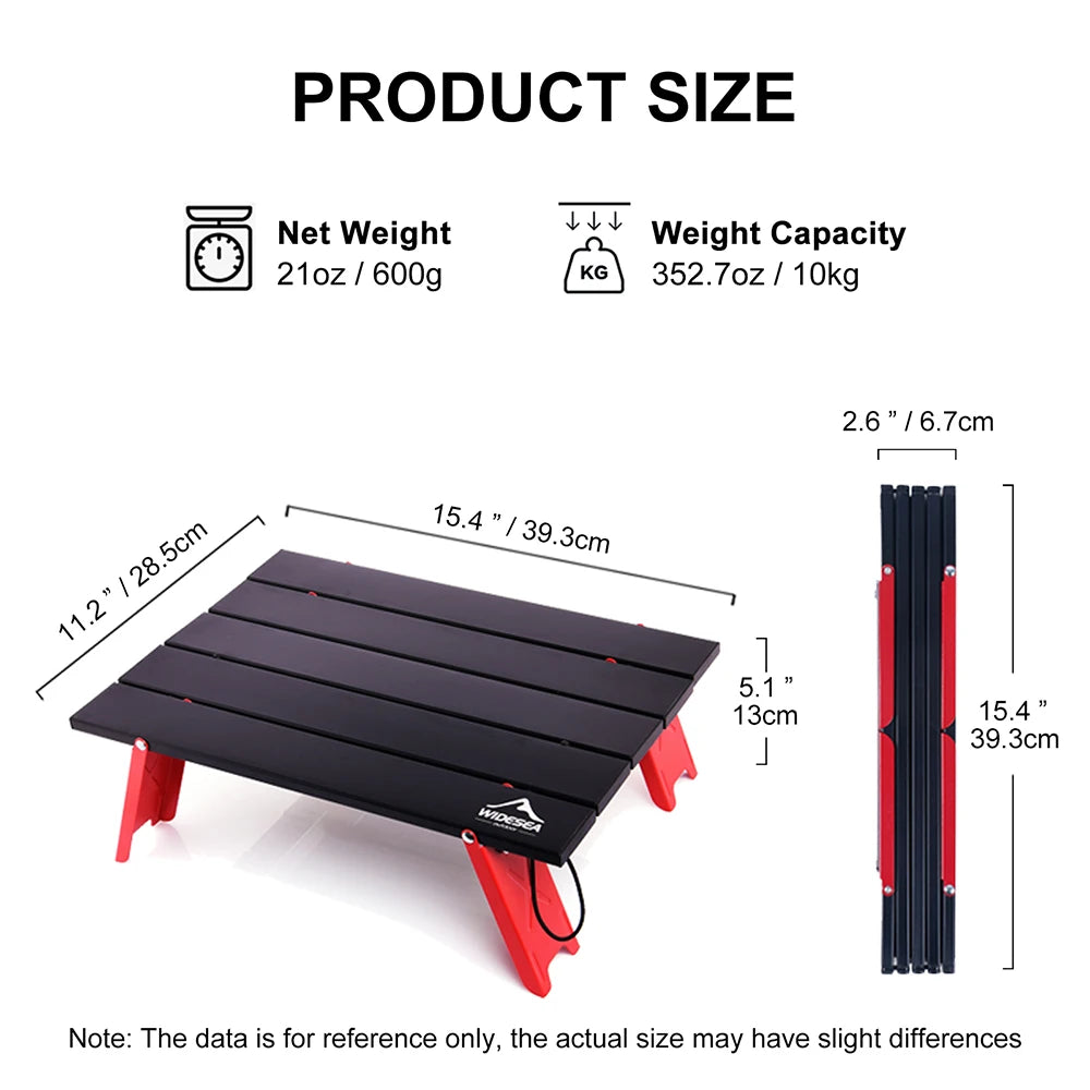 Widesea Mini Portable Foldable Table for Outdoor Picnic