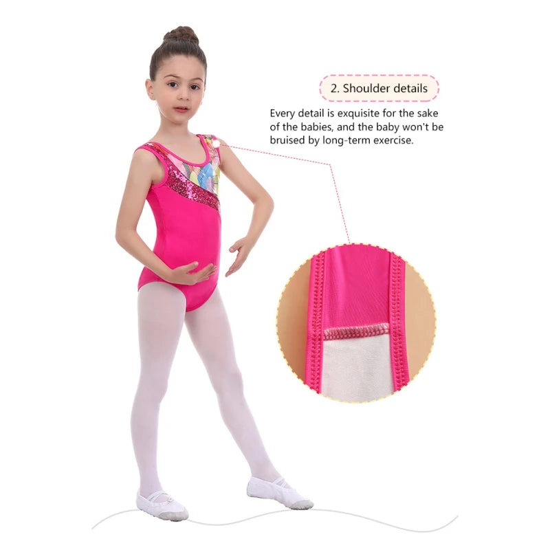 Children Girls Sleeveless Ballet Leotard Practice Dance Wear