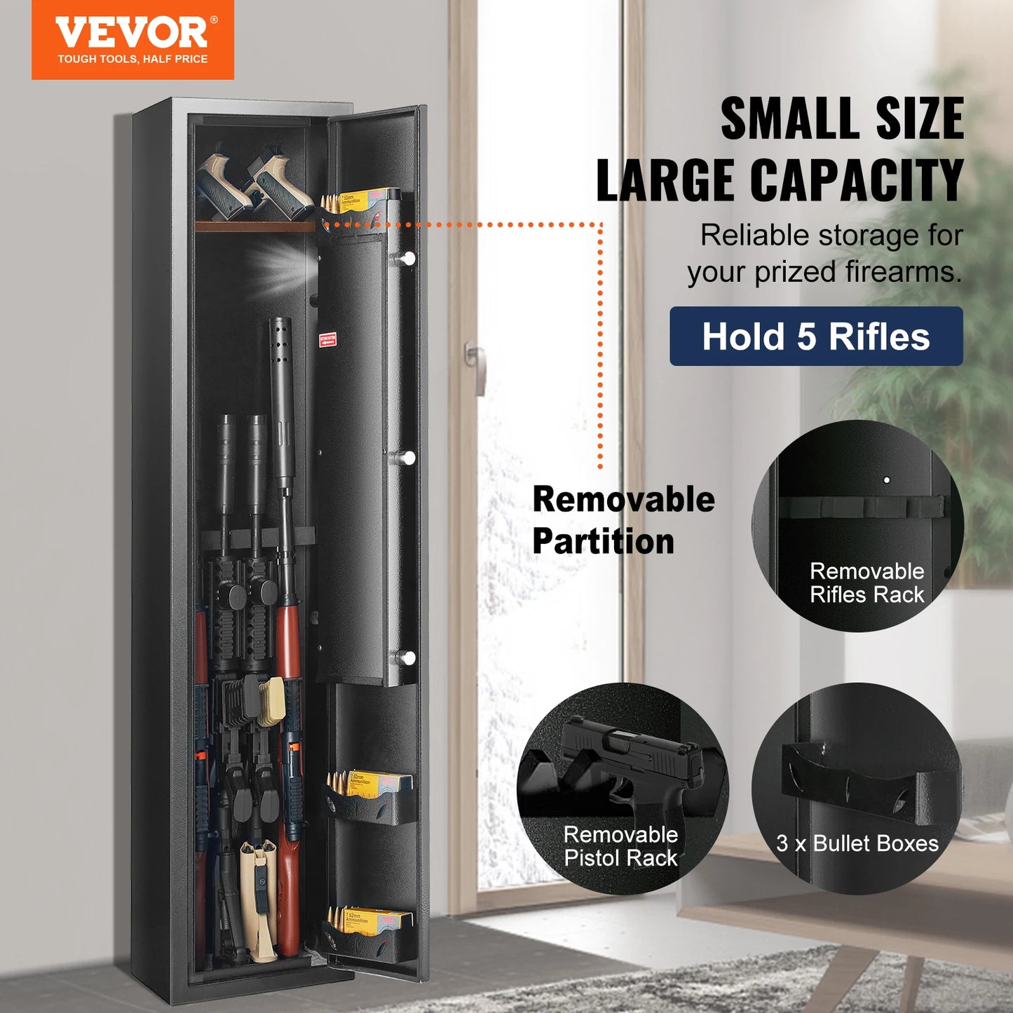 Gun Security Cabinet w/ Fingerprint Lock