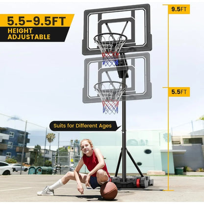 Portable Basketball Hoop Outdoor 5.5FT-9.5FT