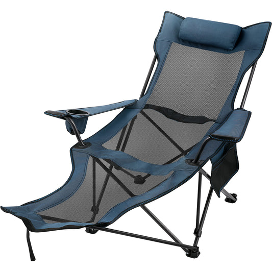 Outdoor Folding Camp Chair Backrest with Footrest