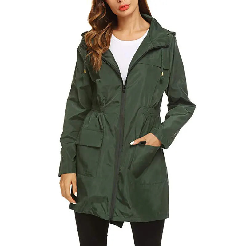 Women Fashion All Seasons Outdoor Waterproof Rain Jacket