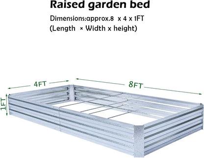 Large Metal Planter Box, Steel Kit Flower Herb 8x4x1ft