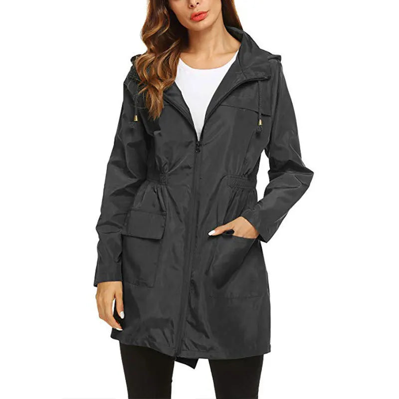 Women Fashion All Seasons Outdoor Waterproof Rain Jacket