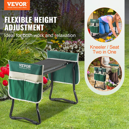 Garden Kneeler and Seat 330 lbs Load Capacity, 8/10" EVA Wide Pad