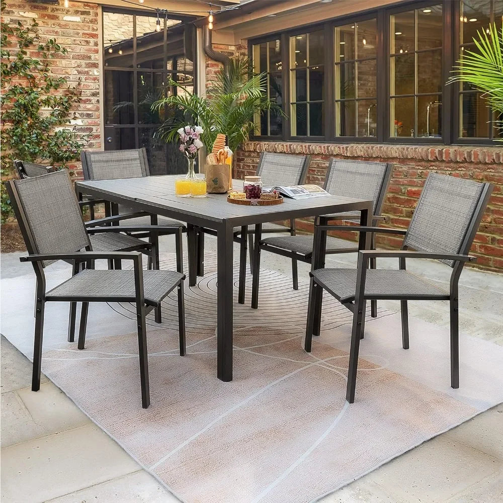 7 Piece Terrace Dining Outdoor Furniture Set, Weatherproof