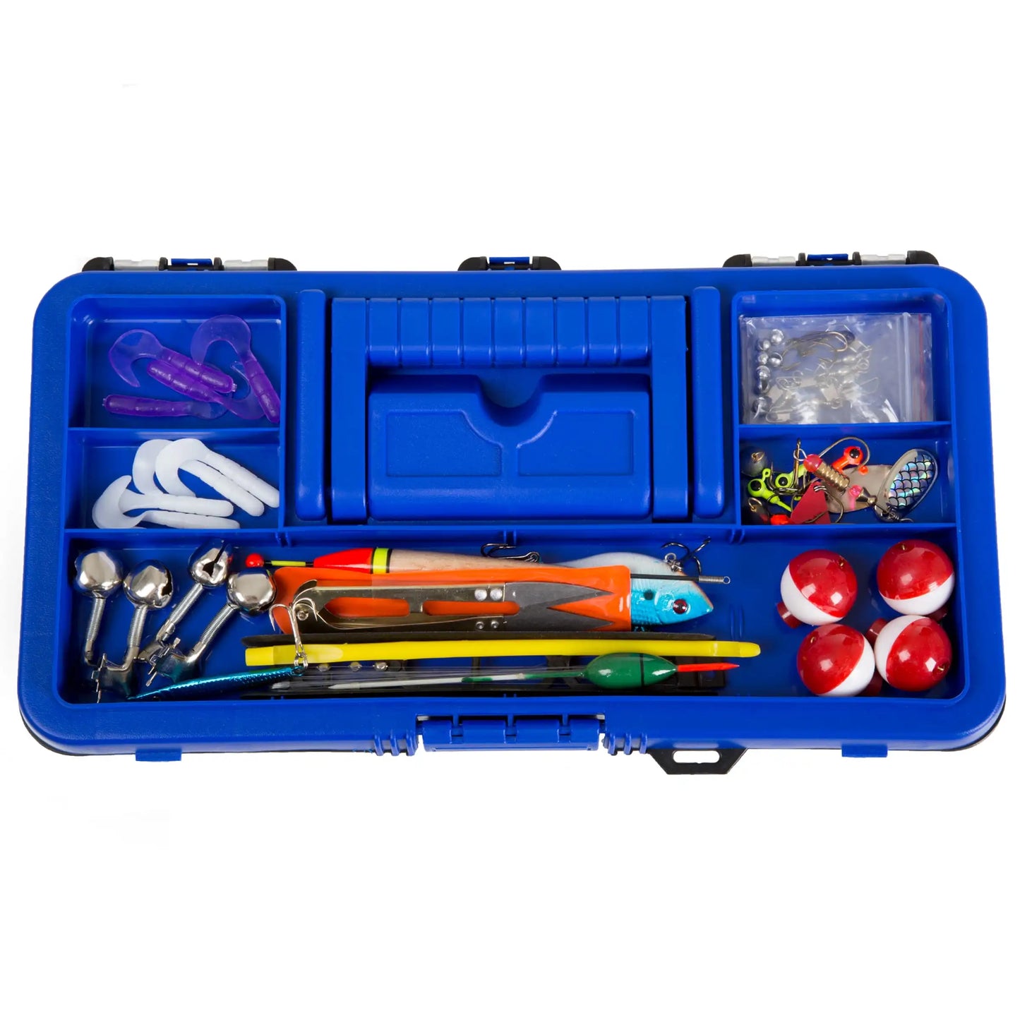 55-Piece Fishing Tackle Set – Tackle Box Includes Sinkers, Hooks, Lures, Bobbers, Swivels, Fishing Line, and More