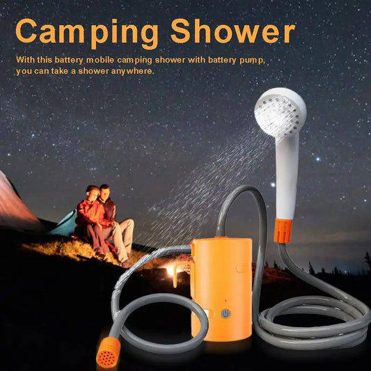 Electric Camping Shower, Rechargeable Battery Mobile Bathing Pump