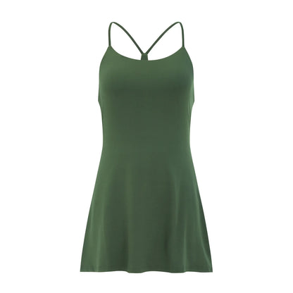 Tennis Exercise Sporty Chic Dress With Built-In Bras