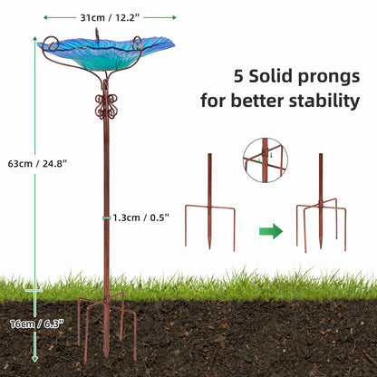 Garden Glass Birdbath