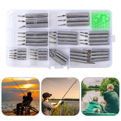 90pcs Metal Fishing Weights, Slim Drop Shot Weights, Multiple Sizes