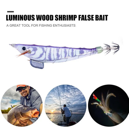 5-20pcs Luminous Wood Shrimp, Fake Crankbait Fishing Lures