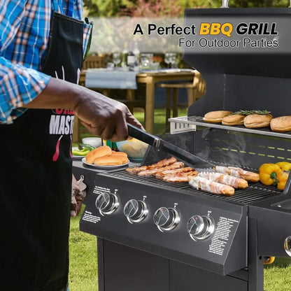 Propane Gas Grill 4 Burners with Side Burner