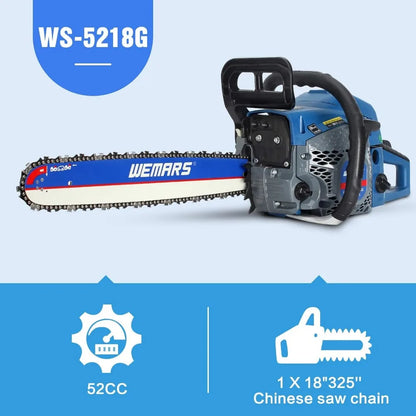 Gas Chainsaw 52cc 18 Inch Power Chain Saw, 2-Cycle