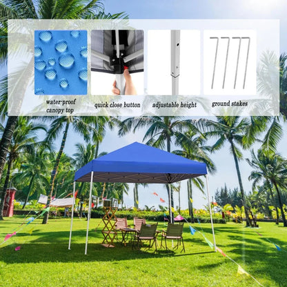 10X10 FT Pop-Up Canopy Outdoor Instant Tent Slant Legs with Carrying Bag