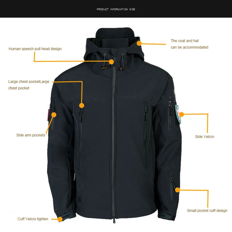 SoftShell Tactical Waterproof Jacket for Men