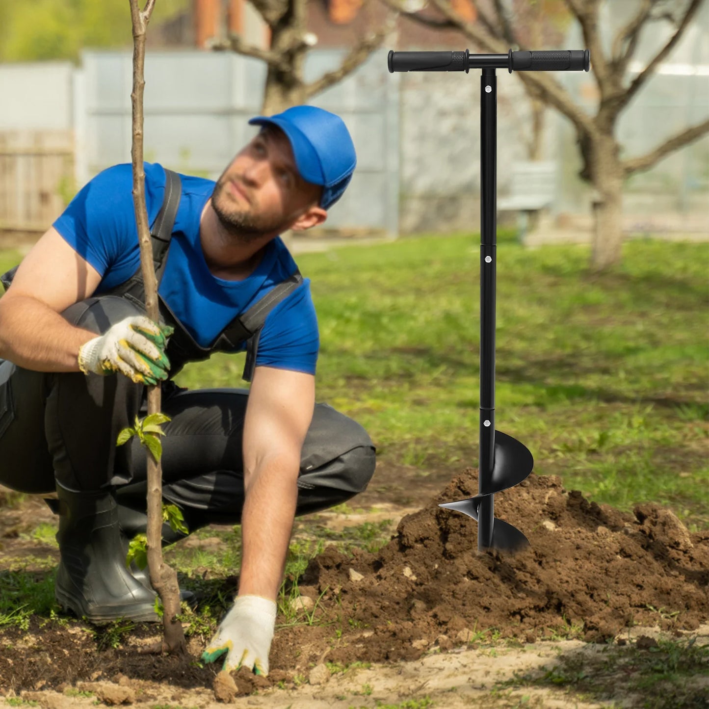 Manual Post Hole Digger for Planting, Holes-6"x 33.46"