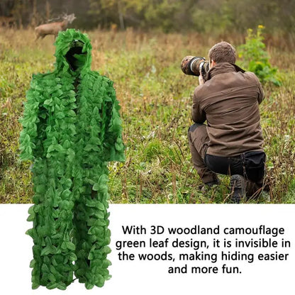 3D Woodland Camouflage Green Leaf Jungle Suit