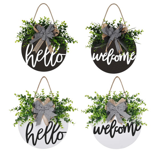 Welcome Wreath Sign