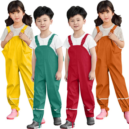 Overall Waterproof Rain Pants for Kids 2-8 Years