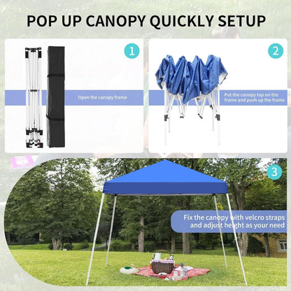 10X10 FT Pop-Up Canopy Outdoor Instant Tent Slant Legs with Carrying Bag