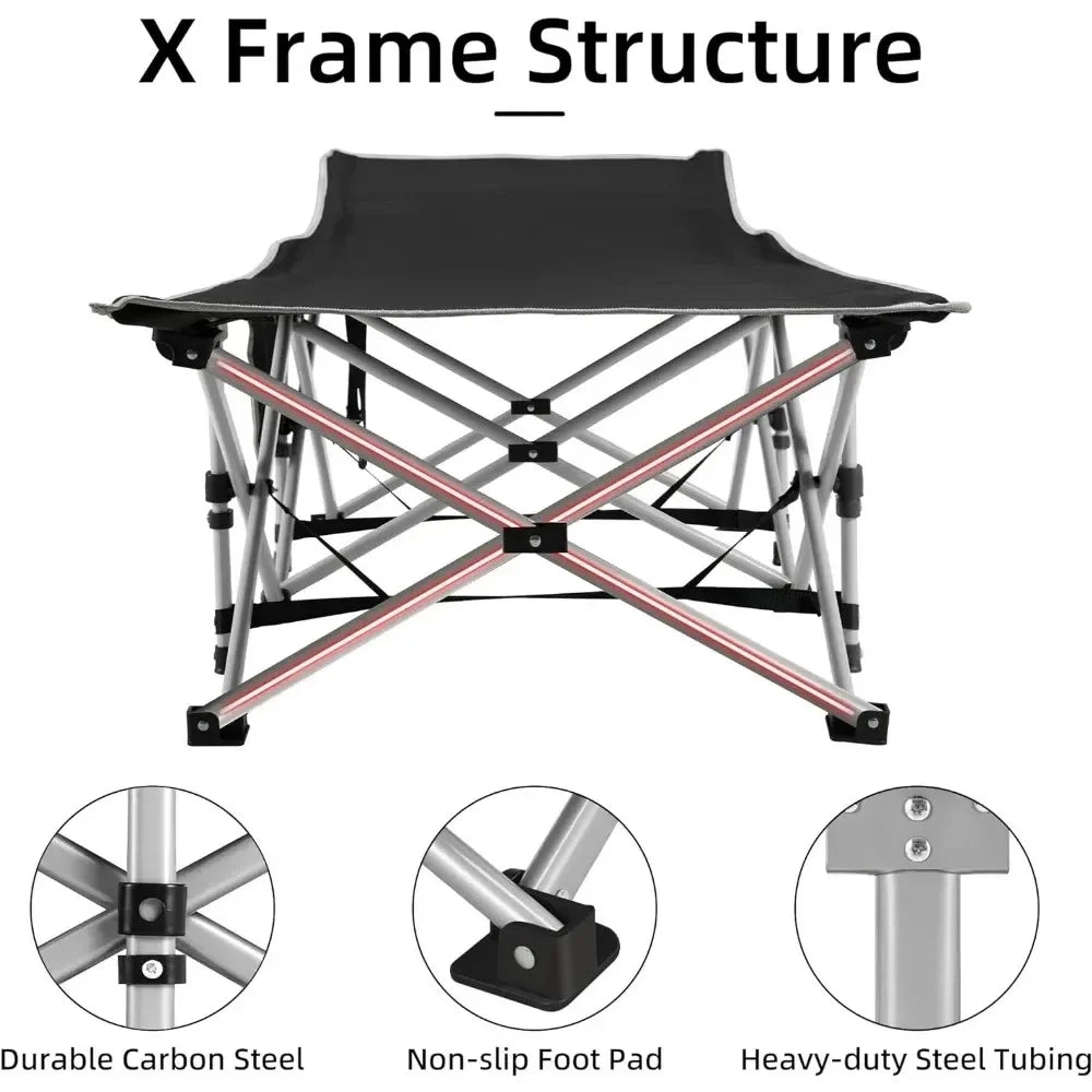 Portable Camping Cot for Adult, 28" Extra Wide