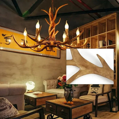 AmericanStyle Vintage Chandelier Resin Deer Horn Antler Ceiling Light