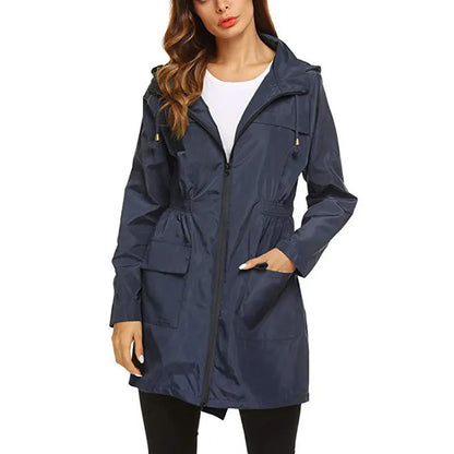 Women Fashion All Seasons Outdoor Waterproof Rain Jacket