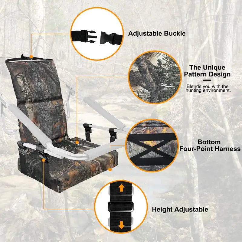 Outdoor Tree Stand Seat With Adjustable Strap