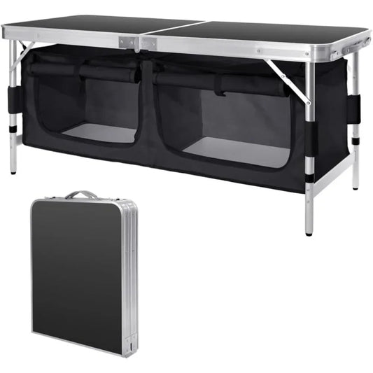 Adjustable Portable Camp Kitchen with Oxford Storage