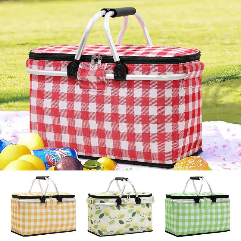 Folding Insulated Picnic Basket, Ultra Large Capacity Design