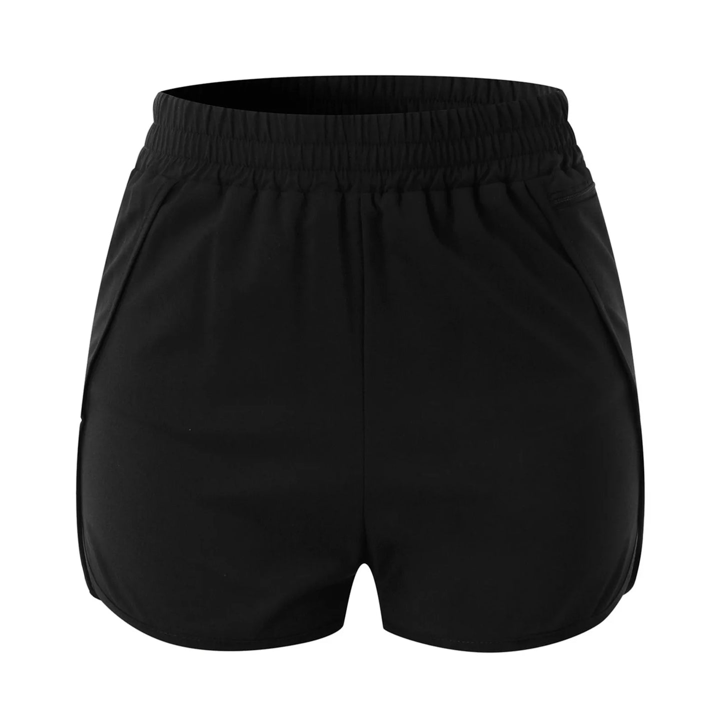 Elastic Waste Short Pants For Women Solid Color