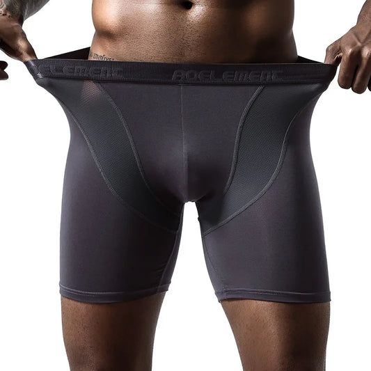 Men's Ice Silk Mesh Sports Gym Fitness Shorts